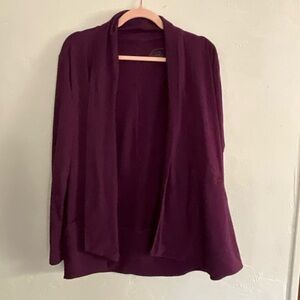 White Sierra Purple Open Front Cardigan Medium